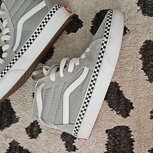 Vans Old Skool Ska-Hi Gray Suede Canvas Shoes Size 1 - Picture 3 of 9